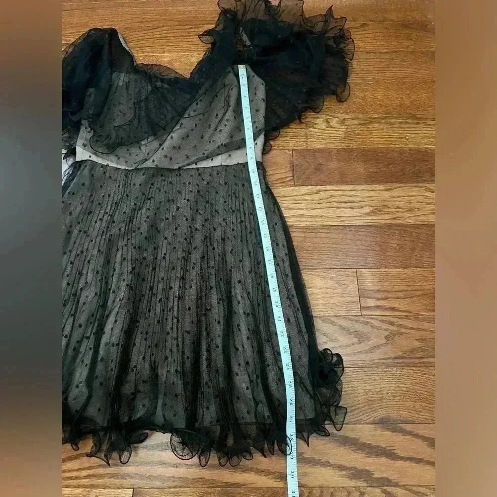 BCBG MaxAzria Black Mesh Polka Dot Party/Cocktail Dress Sz 6 - Picture 7 of 8